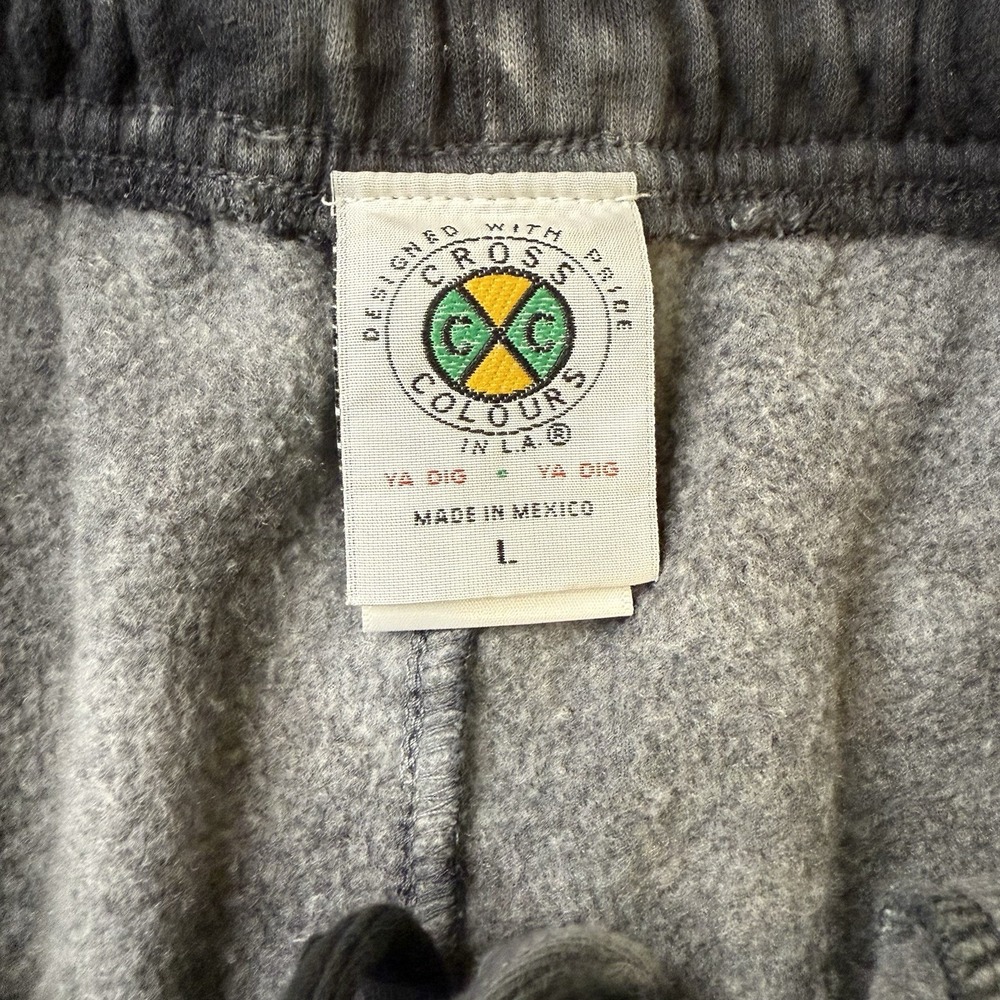 Cross Colours‎ Black Lives for Peace Fleece Shorts Black Gray Men's Large - Picture 3 of 6